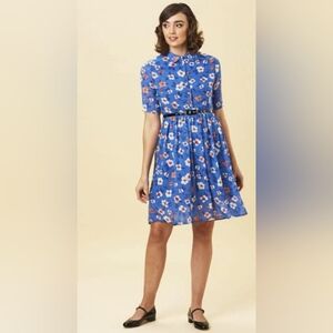 NWT Joanie Clothing Blue Floral Midi Dress